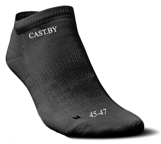 Теннисные носки CAST короткие (черные) - 45-47