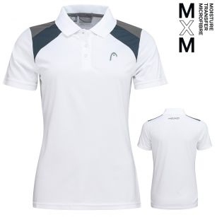 Head CLUB 22 Tech Polo Shirt Women WHNV - 36/38 (S)