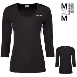 Head CLUB Tech 3/4 Shirt Women BK - 36/38 (S)