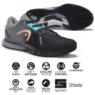 Теннисная обувь Head SPRINT PRO 3.0 SF Clay Women BKBL - 24.5 см (Eur. 38.5)