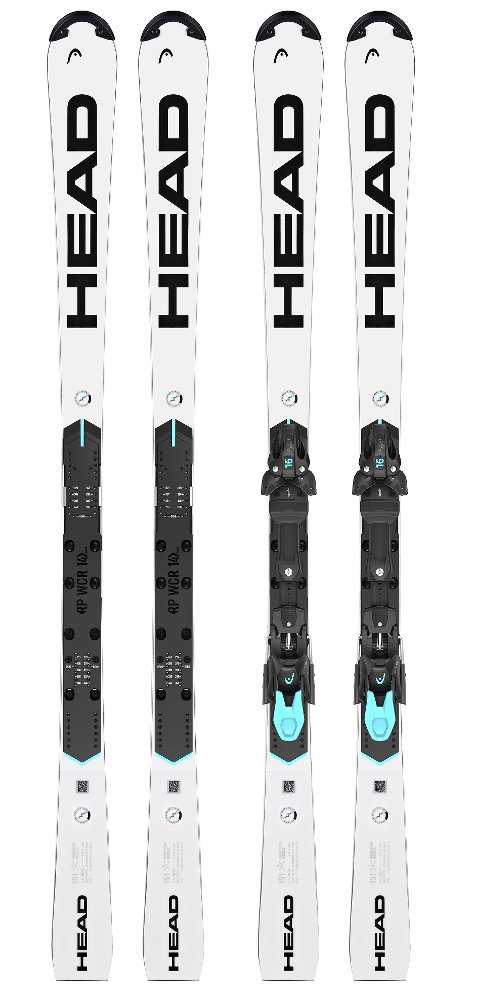 Горные лыжи HEAD WCR e-SL Rebel SW RP WCR 14 wh/bk  - 151 см