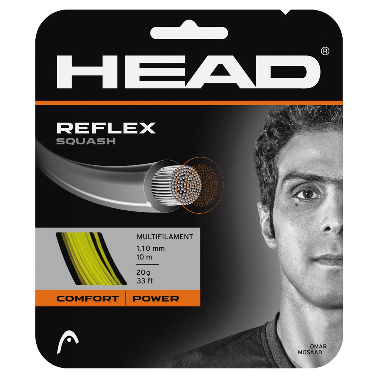 Струны для сквоша Head REFLEX squash 18 YW (1,20 мм) - 10 м