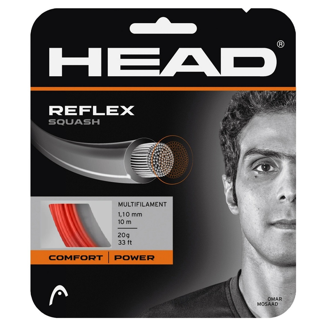 Струны для сквоша Head REFLEX squash 18 OR (1,20 мм) - 10 м