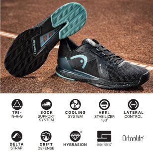 Теннисная обувь Head SPRINT PRO 4.0 SF Clay Men BKTE - 30 см (Eur. 46)