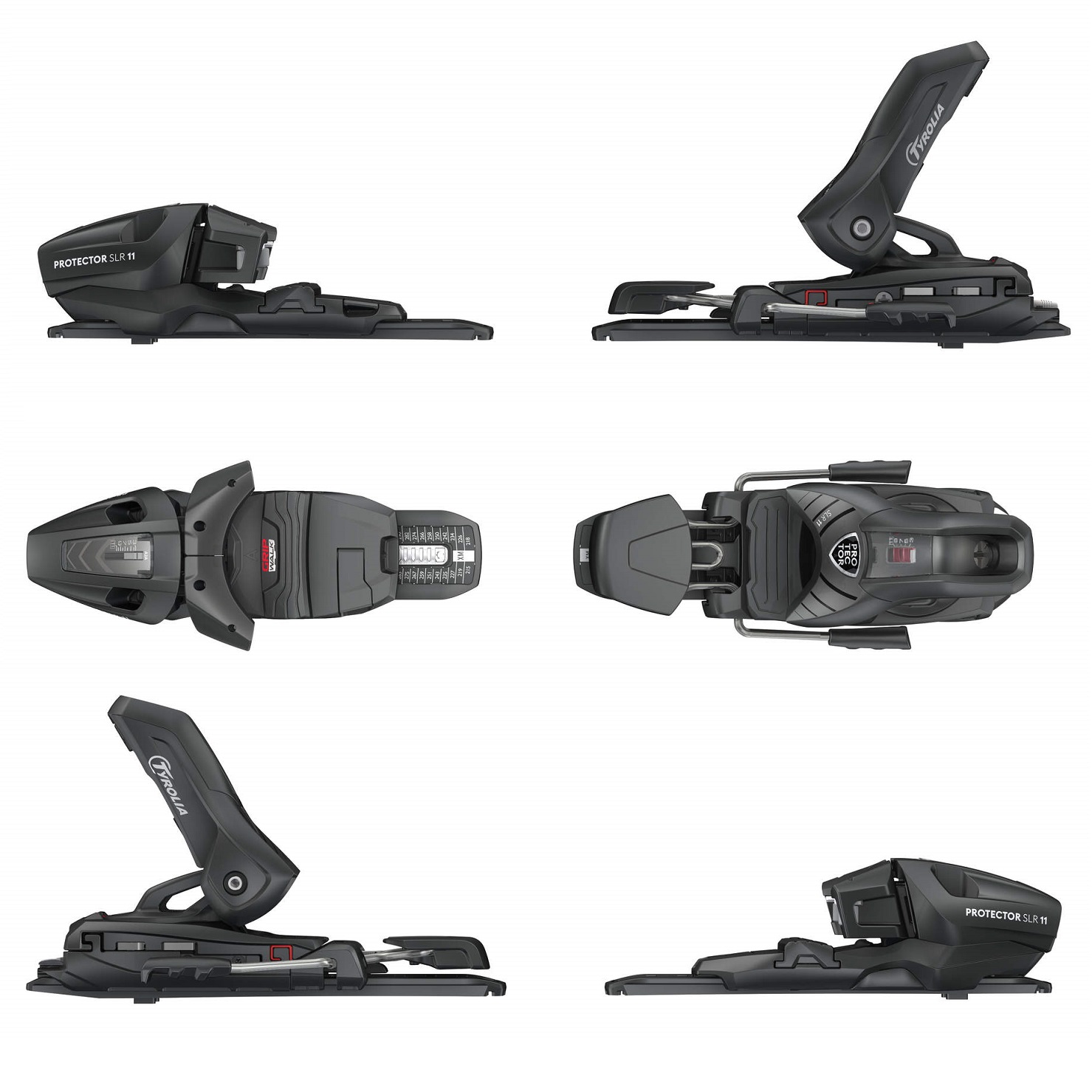 Крепления горнолыжные PROTECTOR SLR 11 GW SET BR.80[N] m.bk