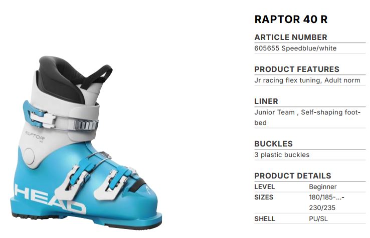 Горнолыжные ботинки Head RAPTOR 40 R speedblue/white