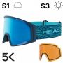 Маска Head NEVES PRO 5K RACE blue petrol с дополнительной линзой S1+S3 - размер L