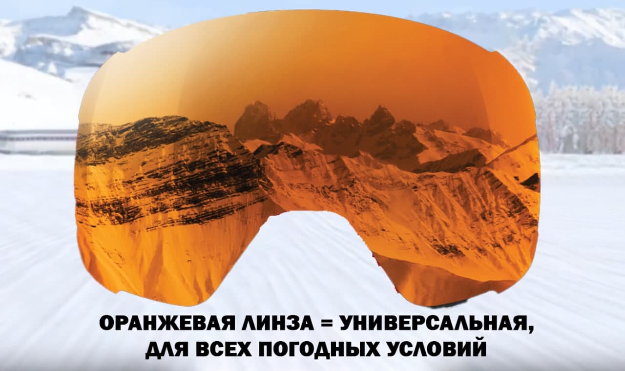 Встроенная маска для шлема Head RADAR / RACHEL TVT POLA (orange) - M/L (56-59 см)