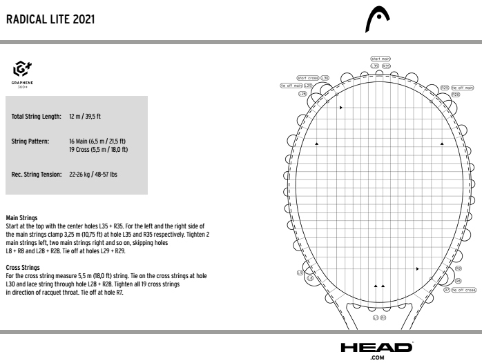  Ракетка теннисная Head RADICAL LITE 2021 (S3)